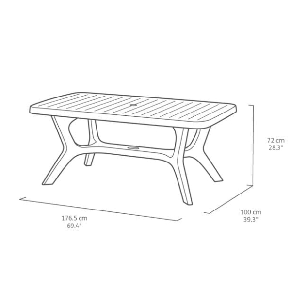 keter-vrtna-miza-baltimor-3265286-1 klasičen dizajn sta značilnosti mize Baltimore. Idealno za družinska srečanja in srečanja s prijatelji. Univerzalni