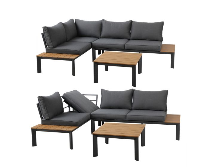 KOVINSKA VRTNA GARNITURA MQ AVERSA - Vrtne garniture Kotna vrtna garnitura Aversa mere (dxgxv) 229x159x65 cm. Sestavljena je iz klopi za 2 osebi