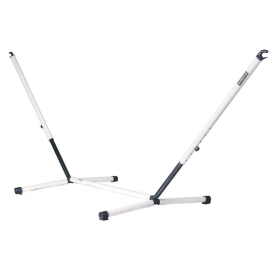 Zelo močno jekleno stojalo za visečo mrežo. Stojalo sestavite ali razstavite v dveh minutah in ga zato lahko peljete s seboj kamorkoli in si ustvarite svojo