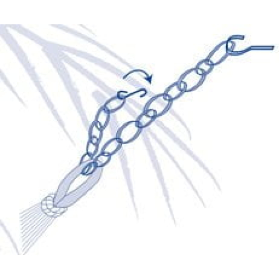 ali so stene predaleč narazen? Z Liano ni težav! Ta veriga podaljša vzmetenje visečih mrež in visečih stolov.