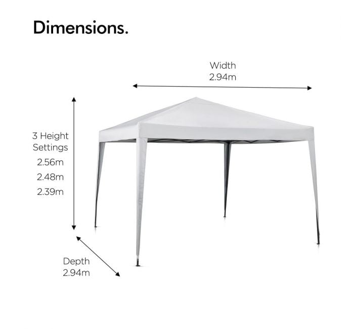 VonHaus Pop Up paviljon 3x3m, Ivory - slika 4