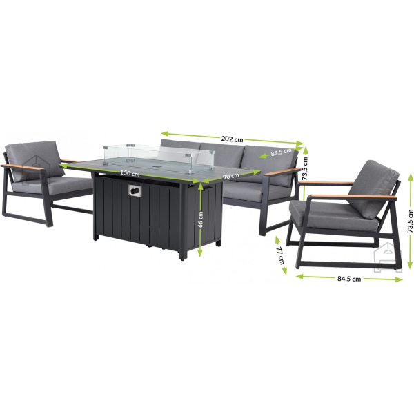 vrtna-garnitura-grasse-s-plinskim-grelcem-trianova-63062-2 Barva: temno siva