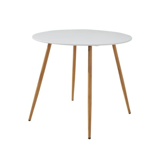 Kovinska miza s ploščo v peščeno beli barvi