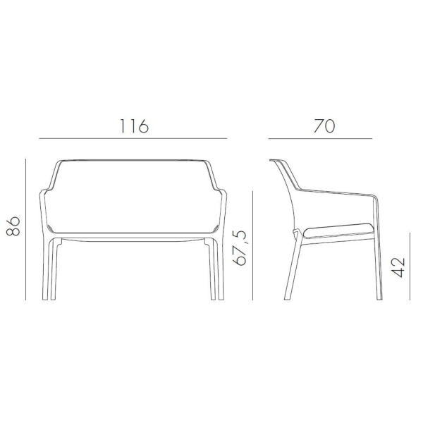 vrtna-klop-net-antracite-nardi-310007-2 ima čiste linije in tanek