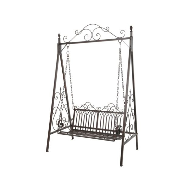 KOVINSKA GUGALNA VRTNA KLOP DECORIS 89X150X231 CM Kovinska gugalna vrtna klop je prašno lakirana. Maksimalna nosilnost: 240 kg.