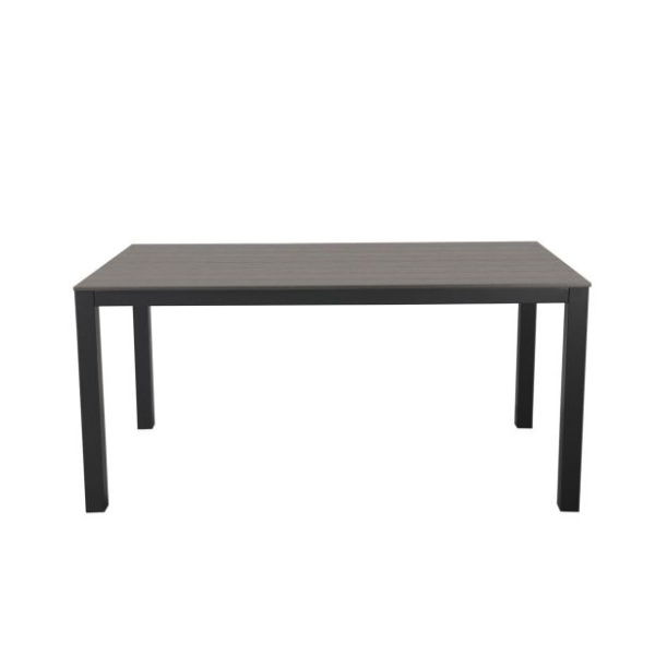 KOVINSKA MIZA MQ TARANTO, SIVA 160X90X75 CM Jedilna vrtna miza Taranto v sivi barvi. Površina miza iz umetne mase v imitaciji lesa