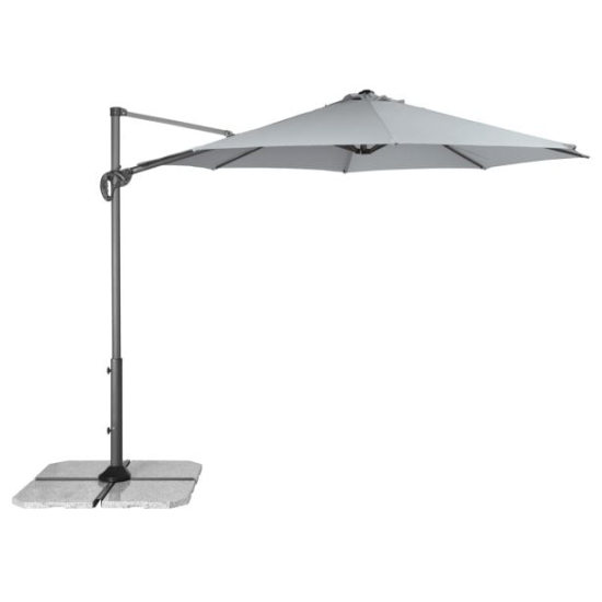 Senčnik Ravenna Smart v sivi barvi in premera 300 cm.