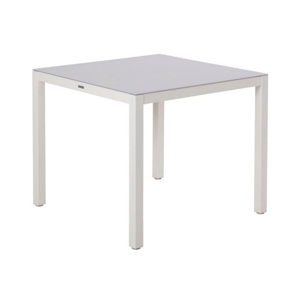 JEDILNA MIZA LYRA FIX 4P ALU STEKLO 90X90 BELA JEDILNA MIZA LYRA FIX 4P ALU STEKLO 90X90 BELA