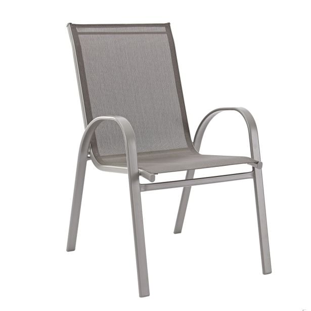 KOVINSKI STOL ALMA TEKST. T. SIV BISTRO STOL 1PX ALMA FIX STEEL TEXTYLEN 2X1 TEMNO SIV