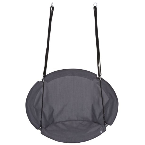 Štorklje gnezdo; material: jeklo in poliester. Velikost sedeža fi 100 cm. Največja obremenitev 110 kg.